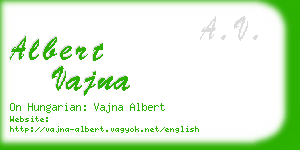 albert vajna business card